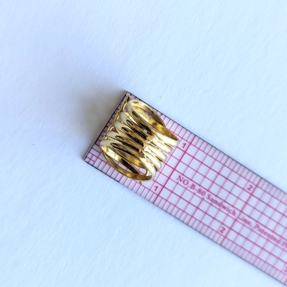 Stacked Intertwining Multi-Row Open Shank Waves Ring Gold - sz 5½ - Picture 7 of 8